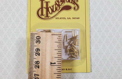 Brass Nails Brads Small Tiny Thin 1/4" x100 for Miniatures Houseworks #1128