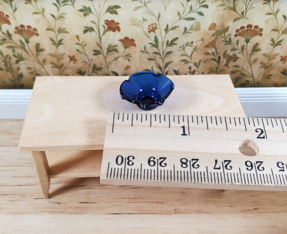 Dollhouse Cobalt Blue Glass Candy Dish or Serving Bowl 1:12 Scale Miniature