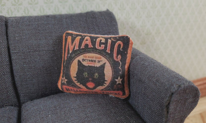 Dollhouse Halloween Black Cat Magic Pillow Handmade 1:12 Scale Miniature