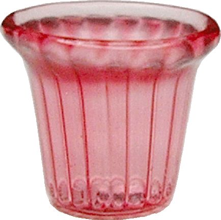 Dollhouse Pink Glass Cup or Votive Holder 1:12 Scale Miniature Glasses Cups