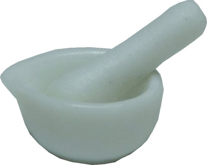 Dollhouse White Ceramic Mortar and Pestle 1:12 Scale Miniature