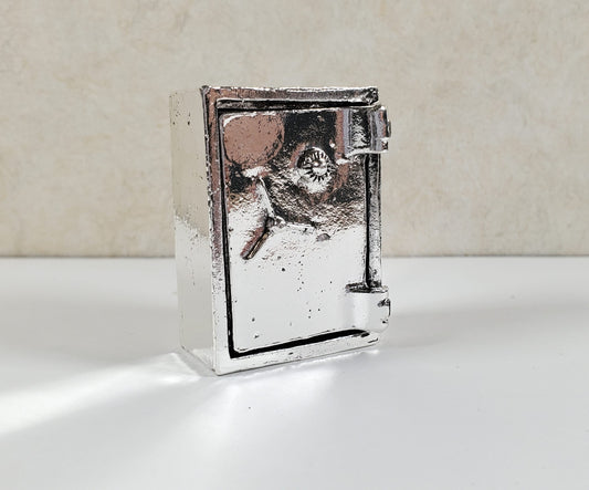 Miniature Metal Safe Tiny Prop (non working) Silver Door Opens 1:12 Scale