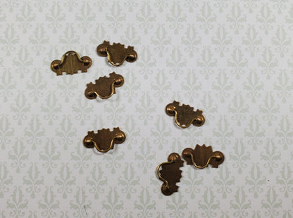 Dollhouse Drawer Pulls Victorian Style Gold Metal 10 Pieces 1:12 Scale