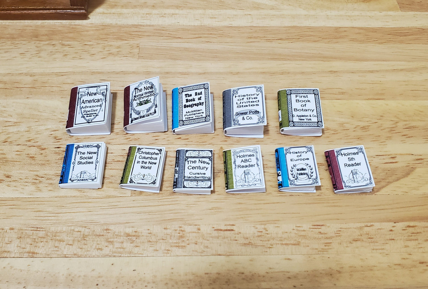 Dollhouse Books x11 Antique Schoolbooks 1:12 Scale (blank inside) Handmade