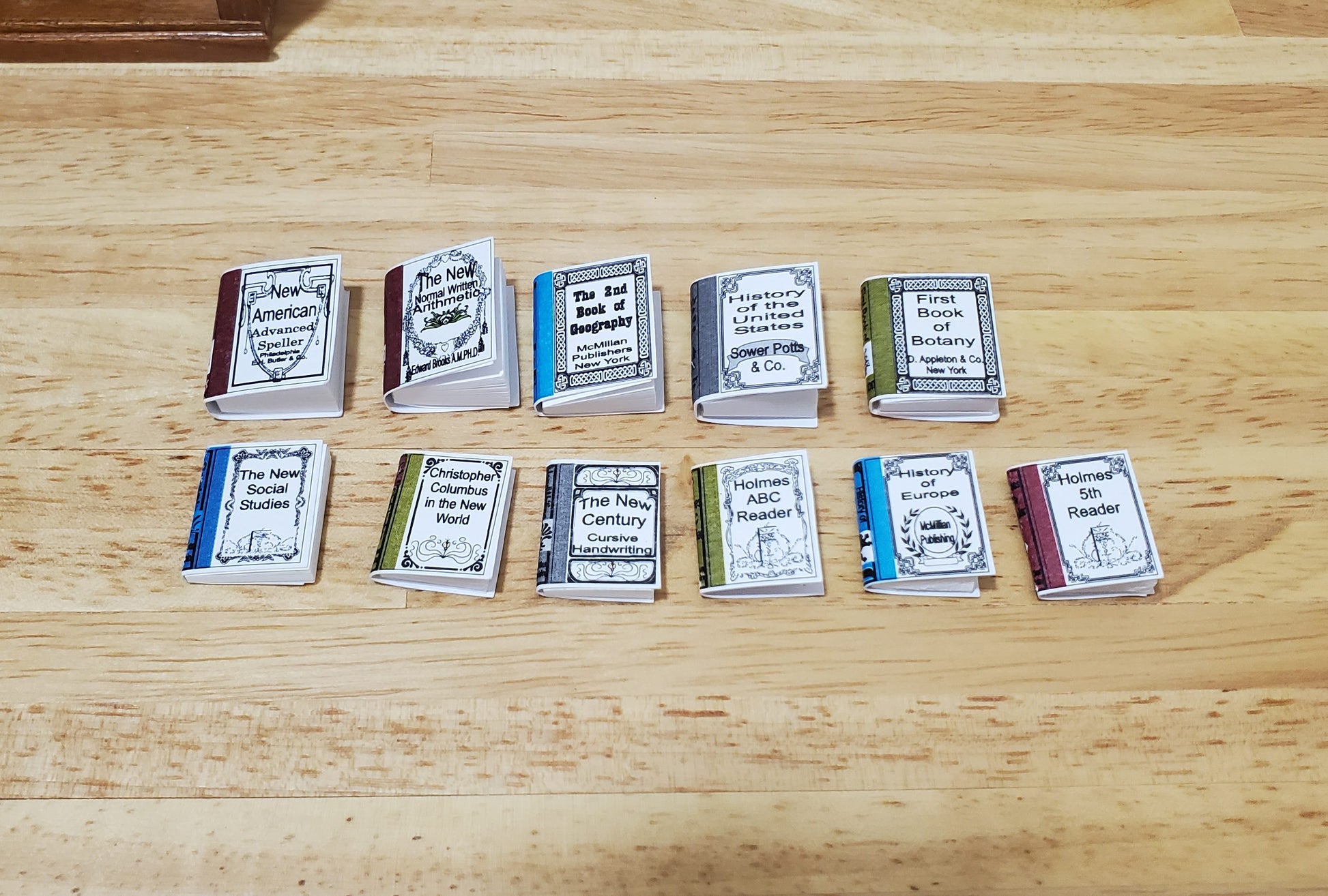 Dollhouse Books x11 Antique Schoolbooks 1:12 Scale (blank inside) Handmade