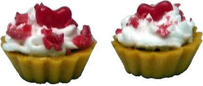 Dollhouse Sweetheart Cupcakes Set of 2 1:12 Scale Miniature Food