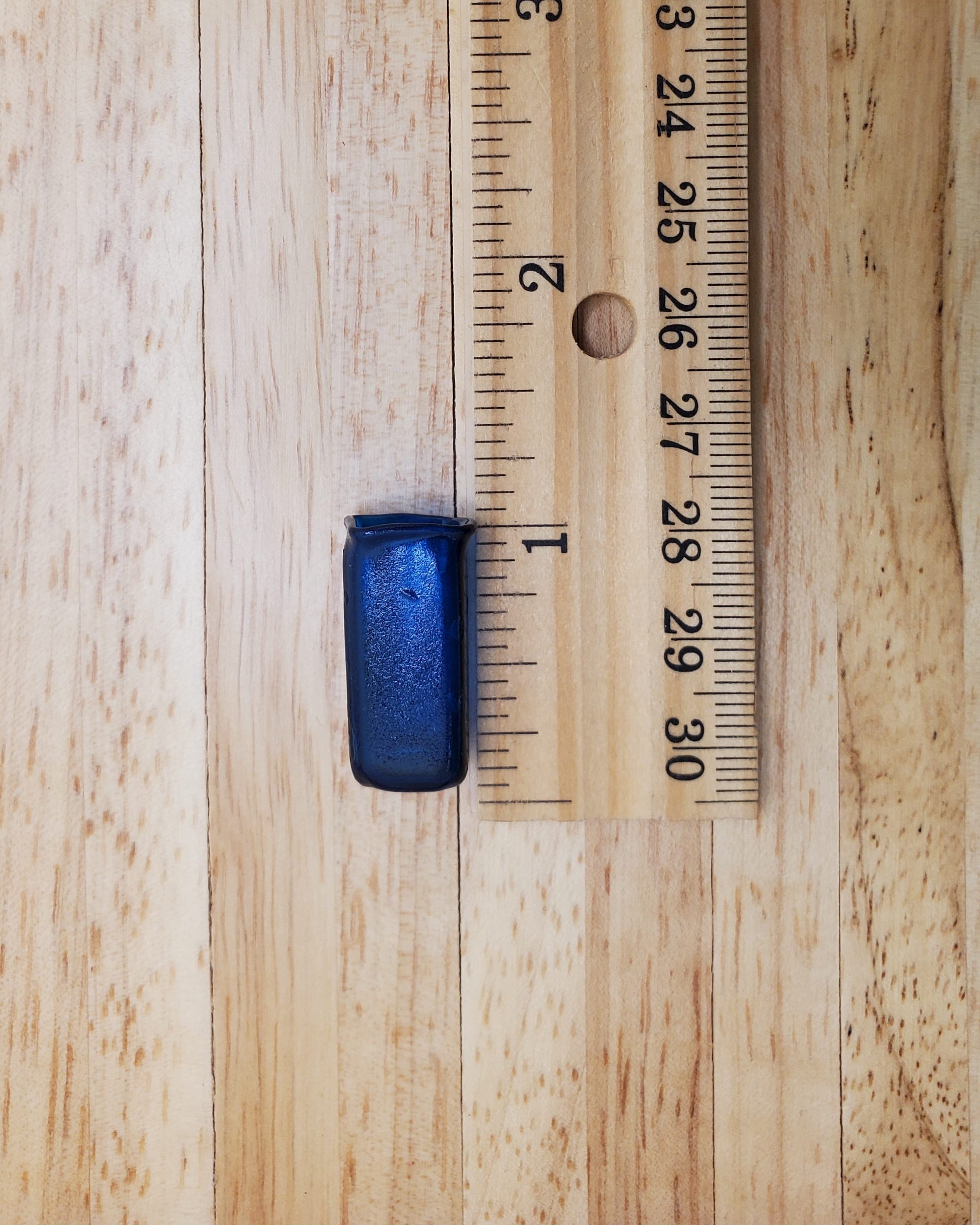 Dollhouse Vase Dark Blue Square Real Glass for Flowers 1:12 Scale Miniature