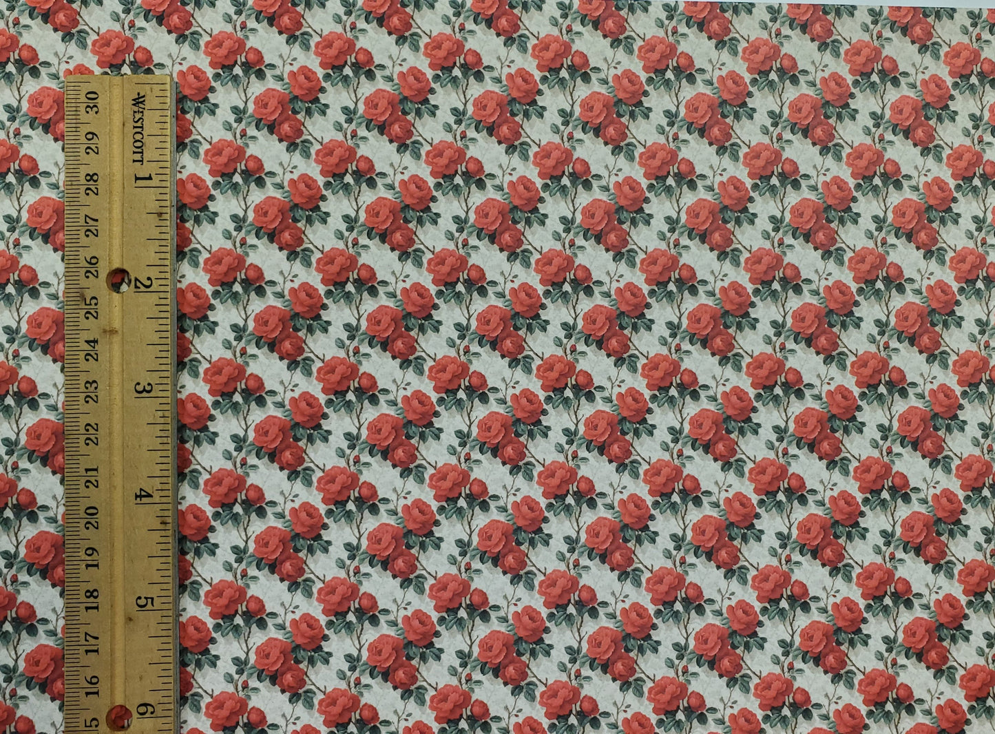 Dollhouse Wallpaper Red Rose Cluster 1:12 Scale by MiniatureCrush