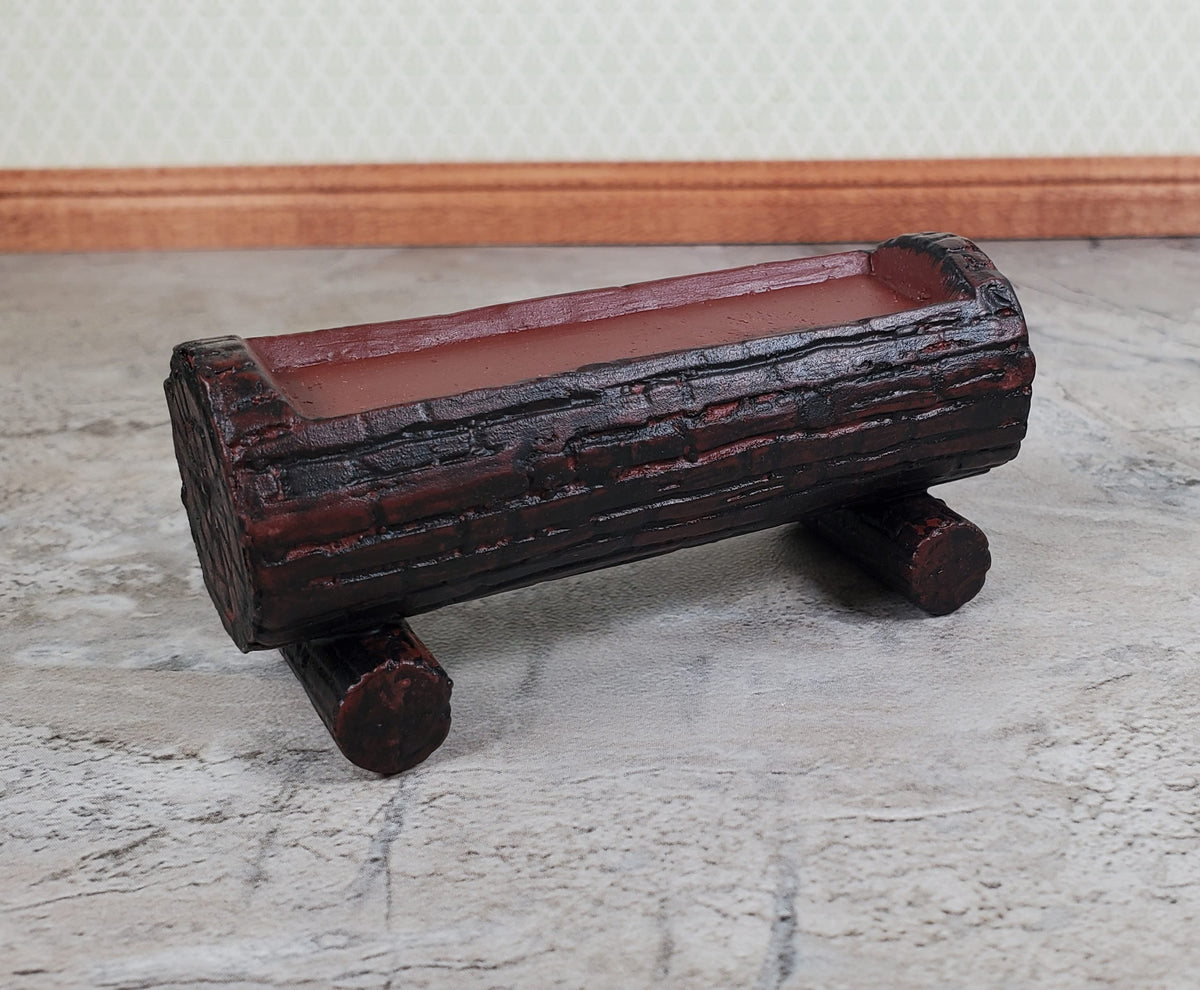 Dollhouse Log Planter Stand Ceramic 1:12 Scale Miniature Garden Flowers Plants