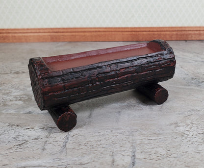 Dollhouse Log Planter Stand Ceramic 1:12 Scale Miniature Garden Flowers Plants