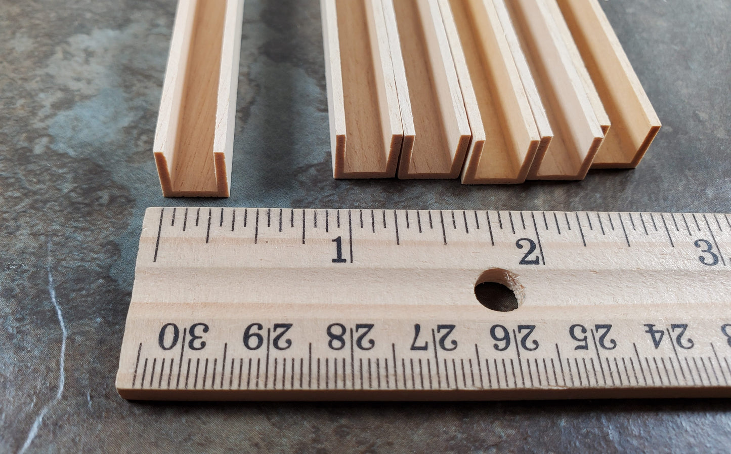 Miniature Channel Molding Wood Trim Short 6" Long 6pcs 3/8" x 3/8" HW7067