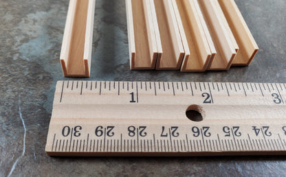 Miniature Channel Molding Wood Trim Short 6" Long 6pcs 3/8" x 3/8" HW7067