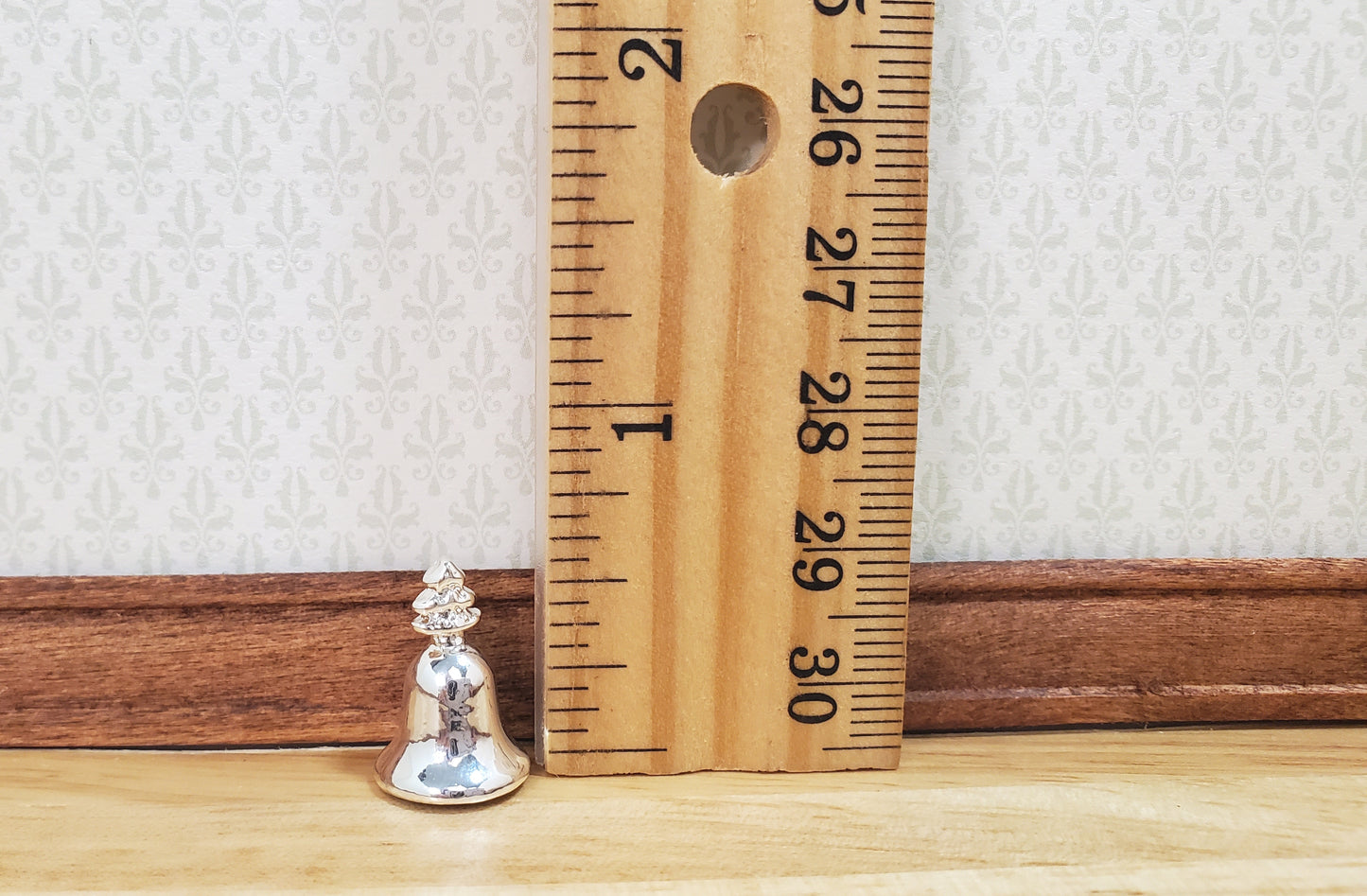 Dollhouse Large Silver Christmas Bell 1:12 Scale Miniature