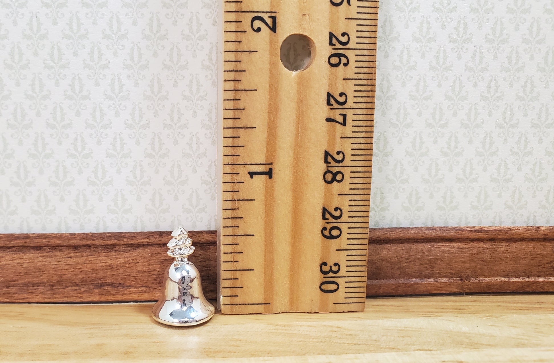 Dollhouse Large Silver Christmas Bell 1:12 Scale Miniature