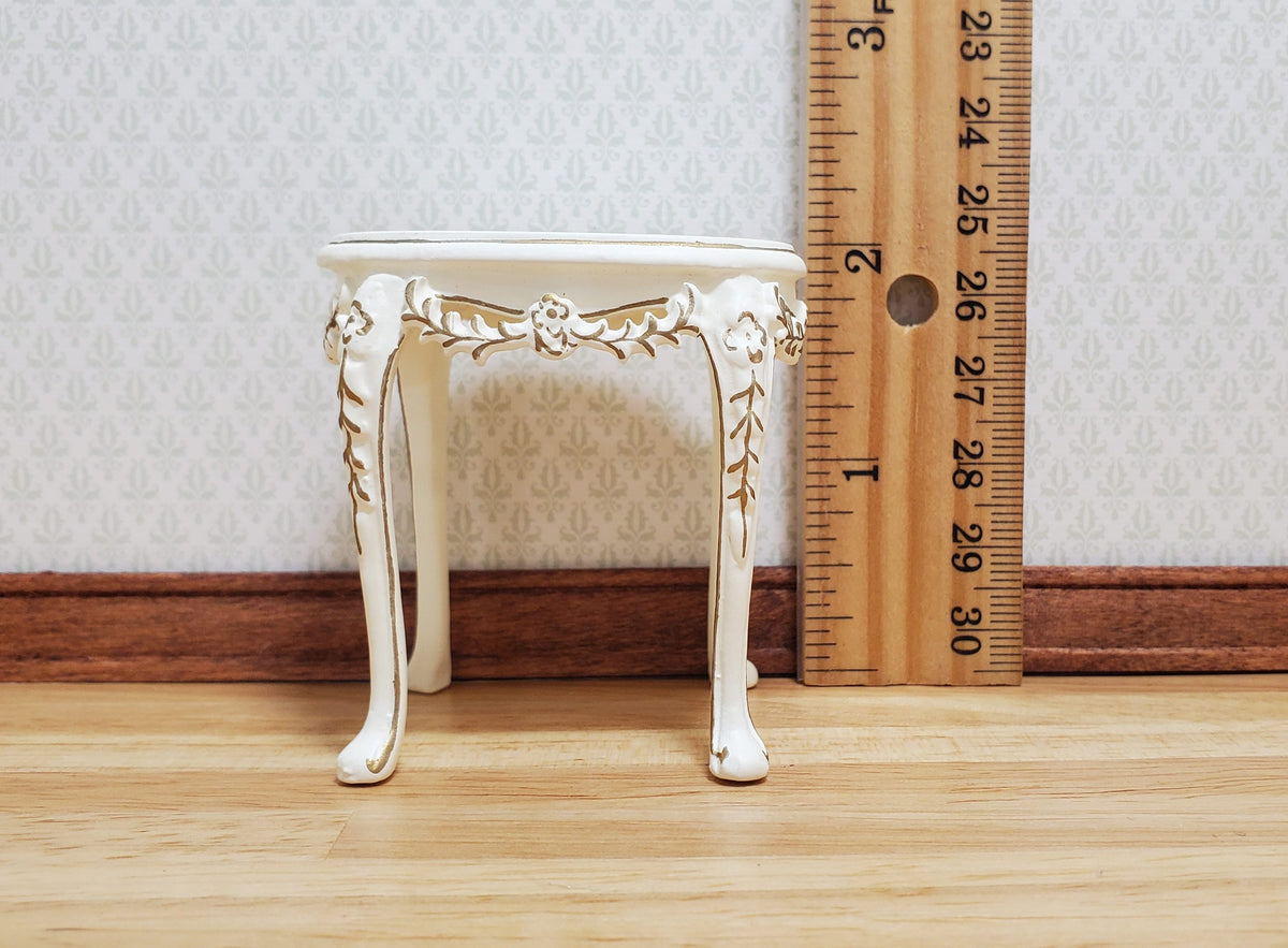 Dollhouse Oval Side Table Vintage Hansson Miniatures 1:12 Scale Cream Finish