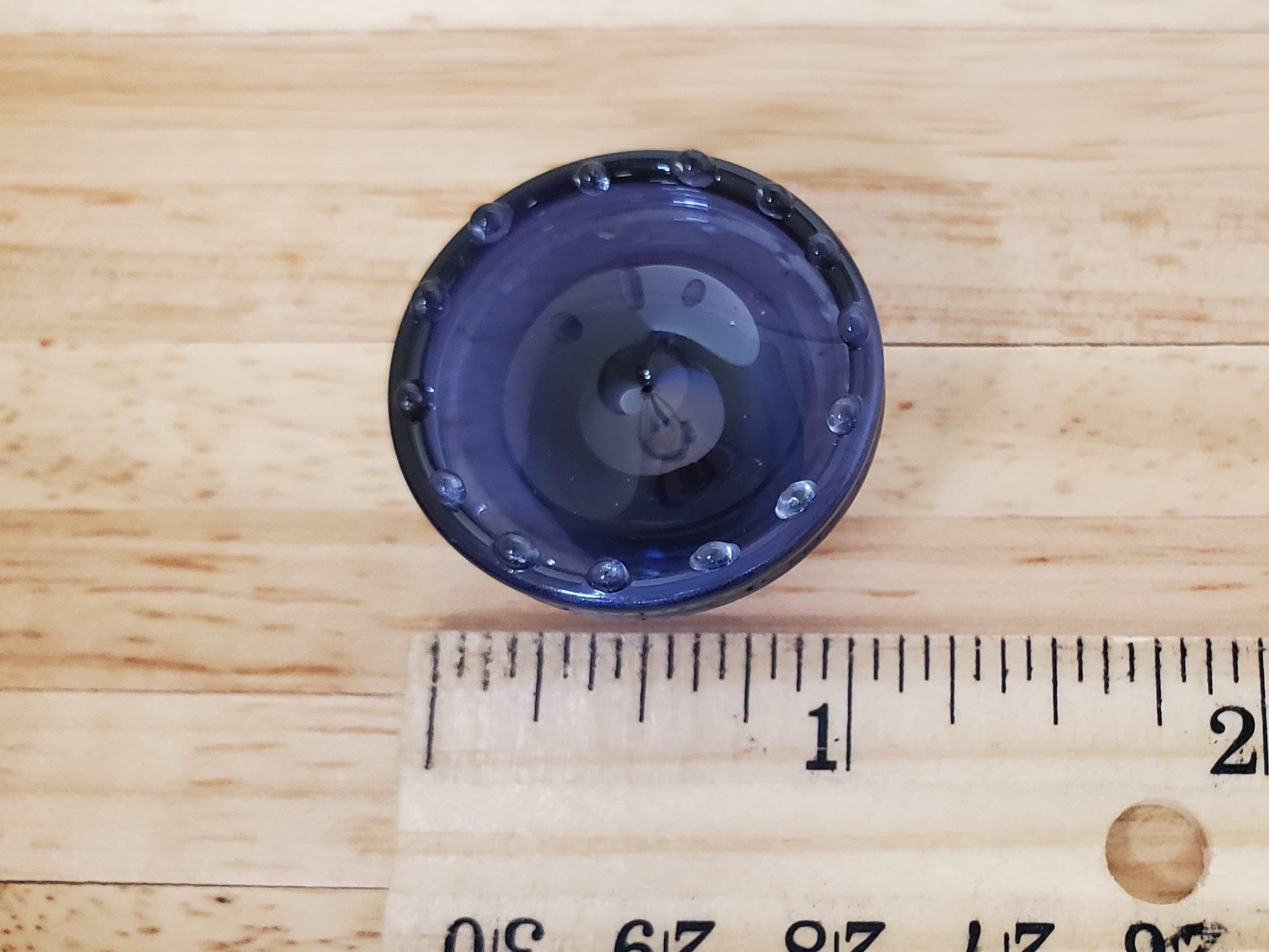 Dollhouse Glass Pedestal Bowl or Cake Stand Blue 1:12 Scale Miniature