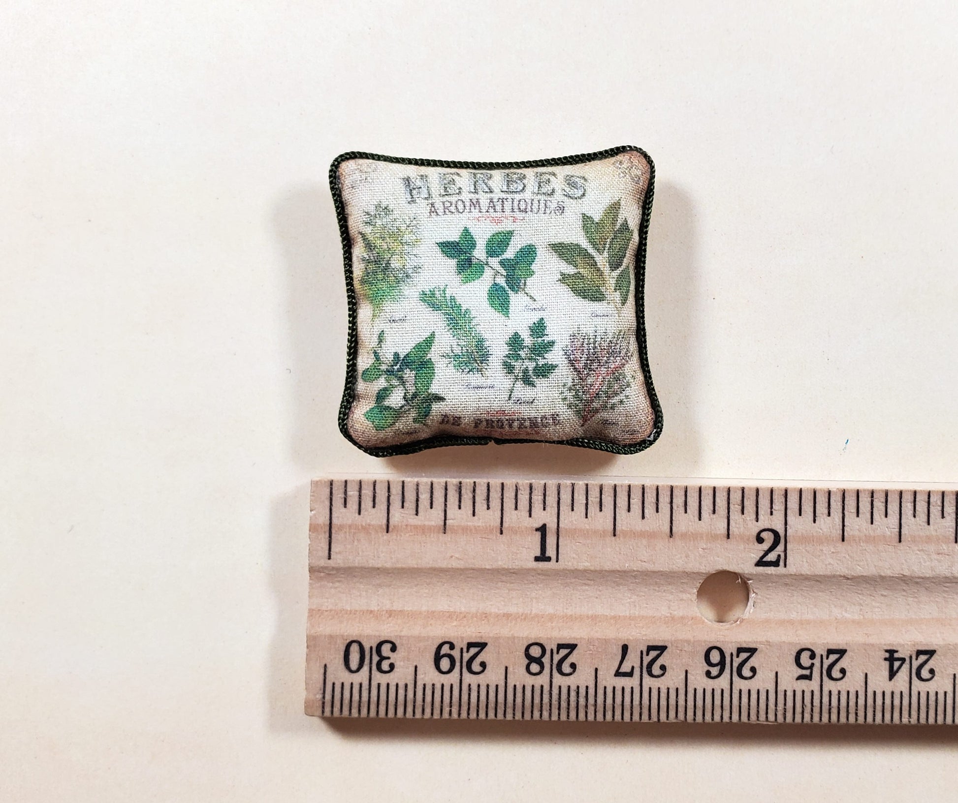 Dollhouse Herb Garden Pillow Handmade 1:12 Scale Miniature