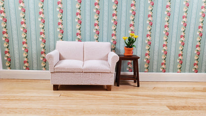 Dollhouse Wallpaper Striped Roses Sage Green Bradbury & Bradbury 1:12 Scale