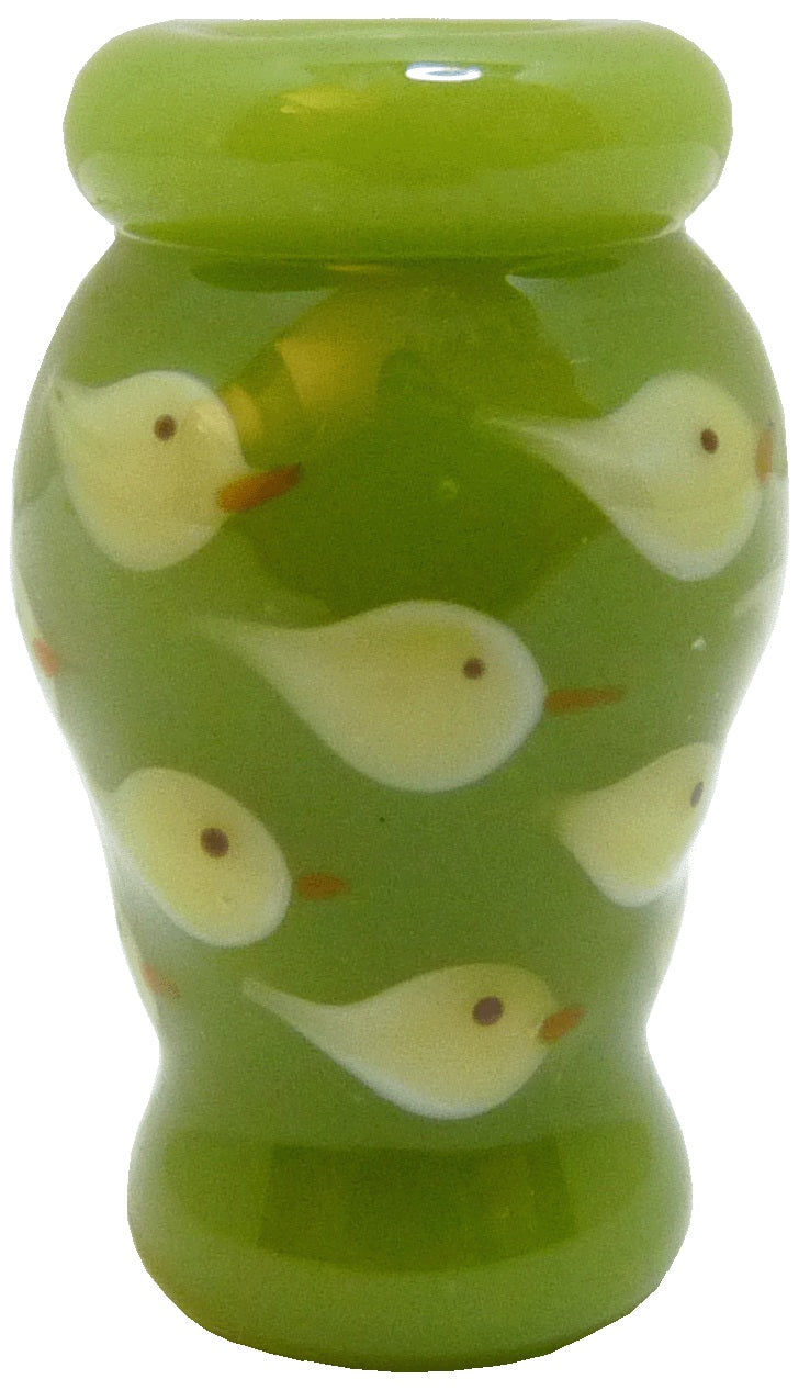 Dollhouse Spring Chicks Fused Glass Vase 1:12 Scale Miniature Decor Flowers