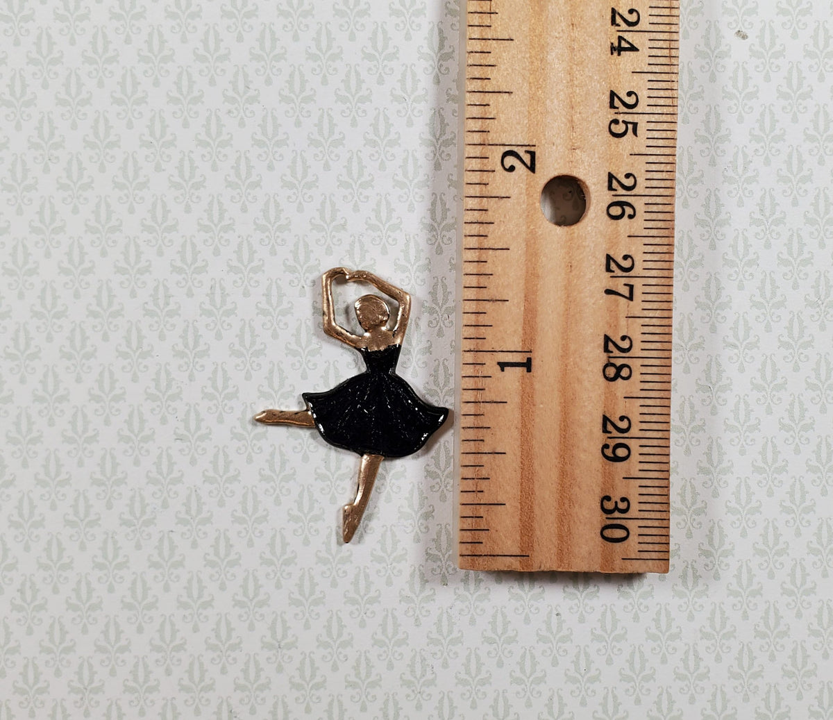 Ballerina Black & Gold Metal Embellishment Wall Art 1 3/8"