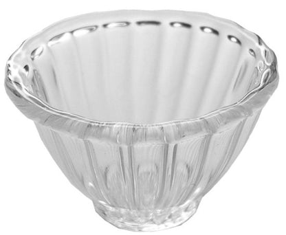 Dollhouse Glass Ribbed Bowl 1:12 Scale Miniatures Kitchen Decor