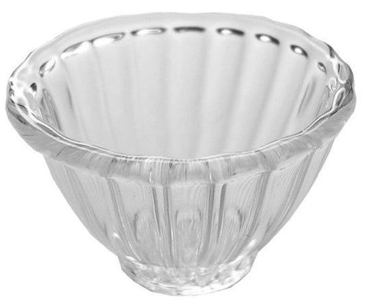 Dollhouse Glass Ribbed Bowl 1:12 Scale Miniatures Kitchen Decor