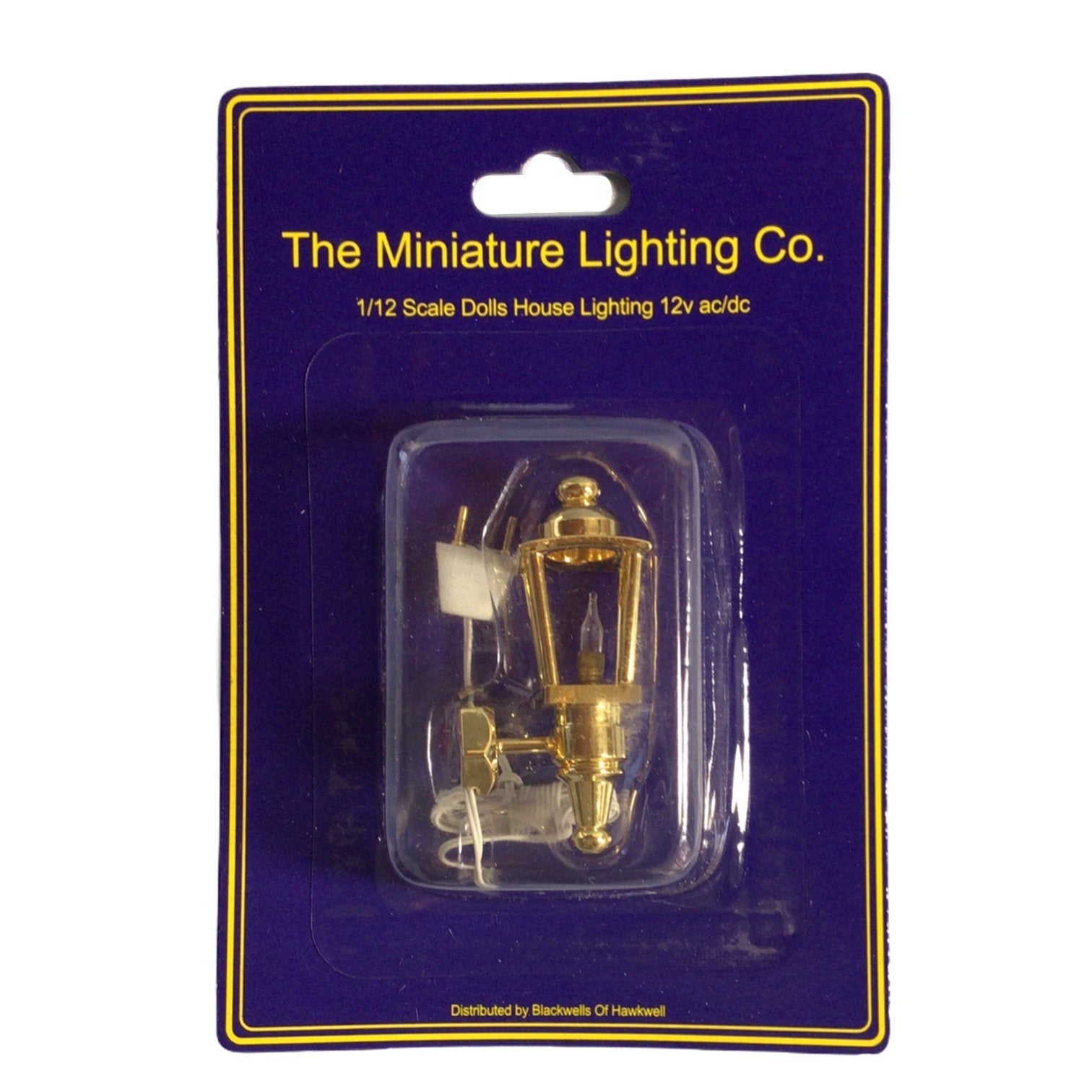 Dollhouse Coach Light Gold Exterior Wall Lamp 12 volt w/Plug 1:12 Scale Miniature