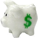 Dollhouse White Porcelain Piggy Bank with Money Symbol 1:12 Scale Miniature
