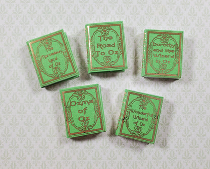 Dollhouse Book Set x5 The Wizard of Oz L Frank Baum 1:12 Scale (blank inside)