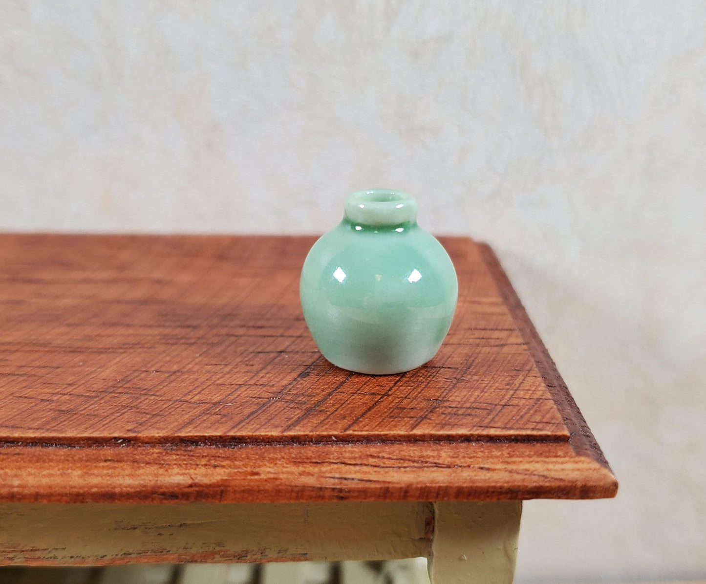 Dollhouse Small Ceramic Vase or Jug Green1:12 Scale Miniature