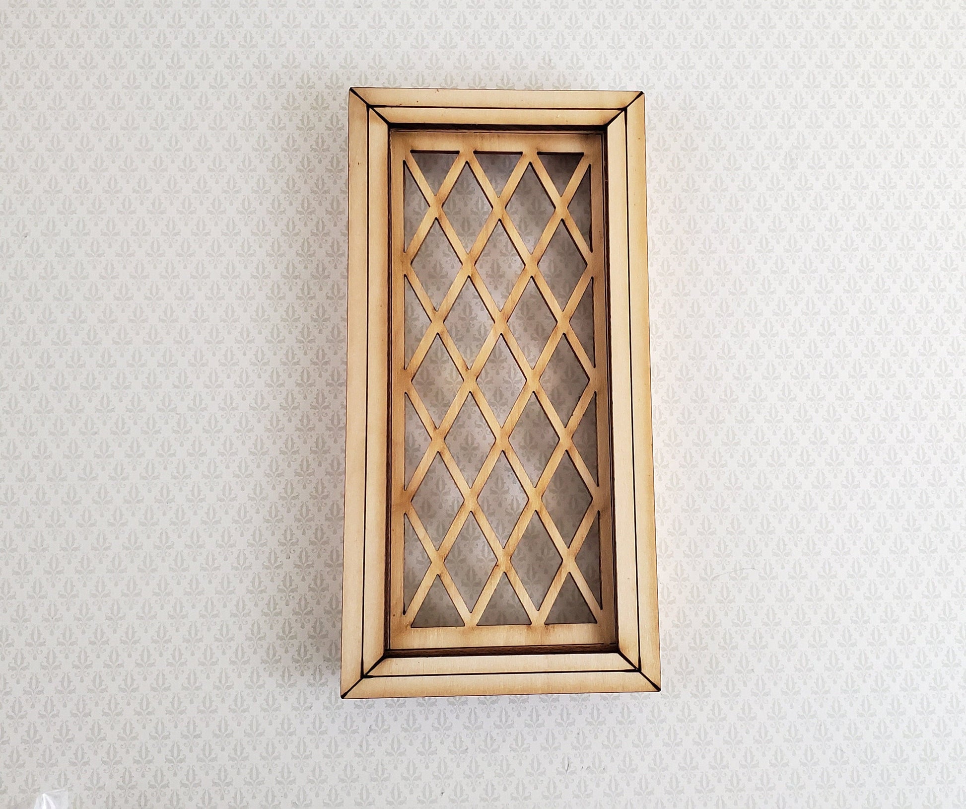 Dollhouse Window Tudor Style Diamond Pane 1:12 Scale Miniature 2114CW