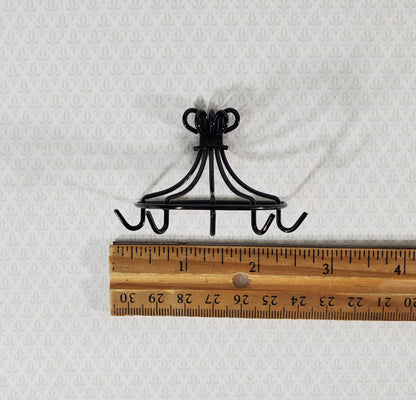 Dollhouse Pot Pan Hanger Rack with Hooks Metal Kitchen Rack 1:12 Scale Miniature
