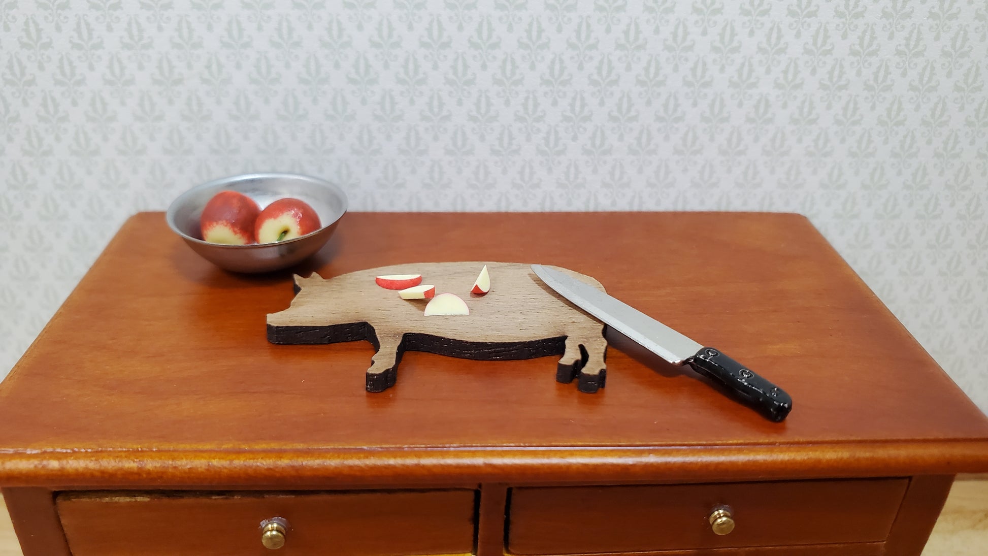 Dollhouse Set of 12 Apple Slices 1:12 Scale Miniature Food Kitchen Fruit Snack