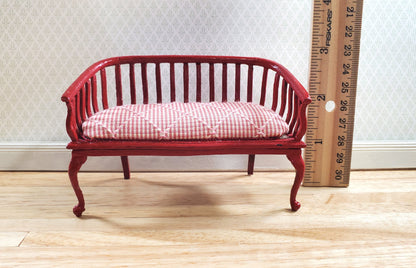 Dollhouse Padded Bench Handmade Estate Piece 1:12 Scale Miniature Furniture