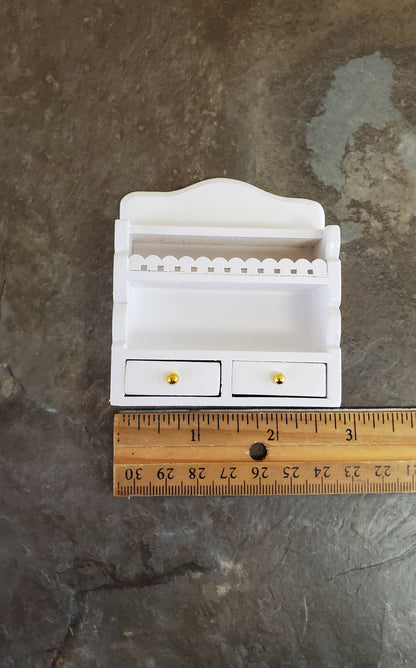 Dollhouse Miniature Hanging Kitchen Shelf White with Drawers 1:12 Scale Furniture