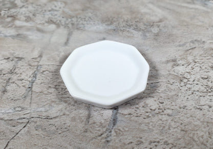 Dollhouse White Ceramic Platter Large 1:12 Scale Miniature Tray
