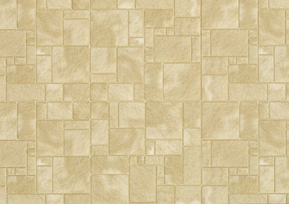 Miniature Sandstone Tile Floor Lightly Embossed Faux Flooring Brown Card Stock