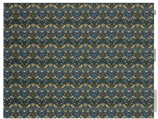 Dollhouse HALF SCALE Wallpaper William Morris Strawberry Thief 1 Sheet 1:24