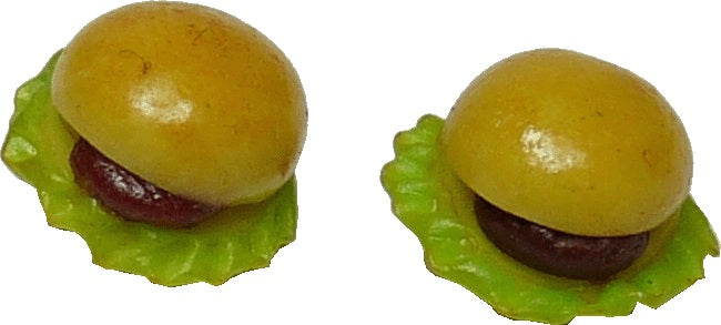 Dollhouse Hamburger Set of 2 1:12 Scale Miniature Food Kitchen