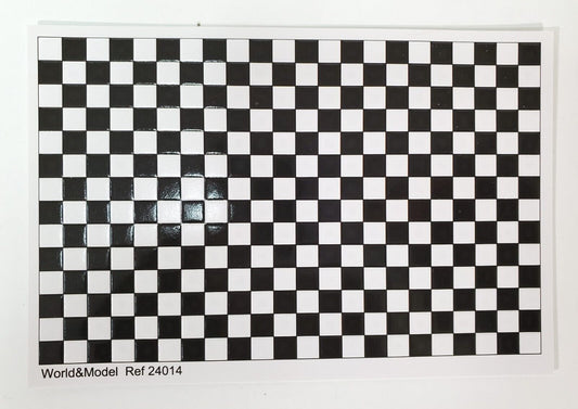 Dollhouse HALF SCALE Wall or Floor Tiles Embossed Black & White 1:24 Scale