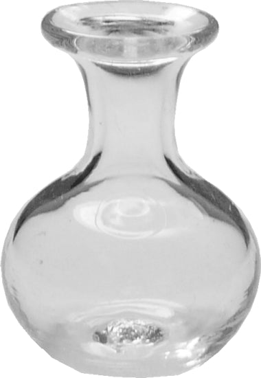 Dollhouse Clear Glass Vase Round Bottom 1:12 Scale Miniature Decor Accessory