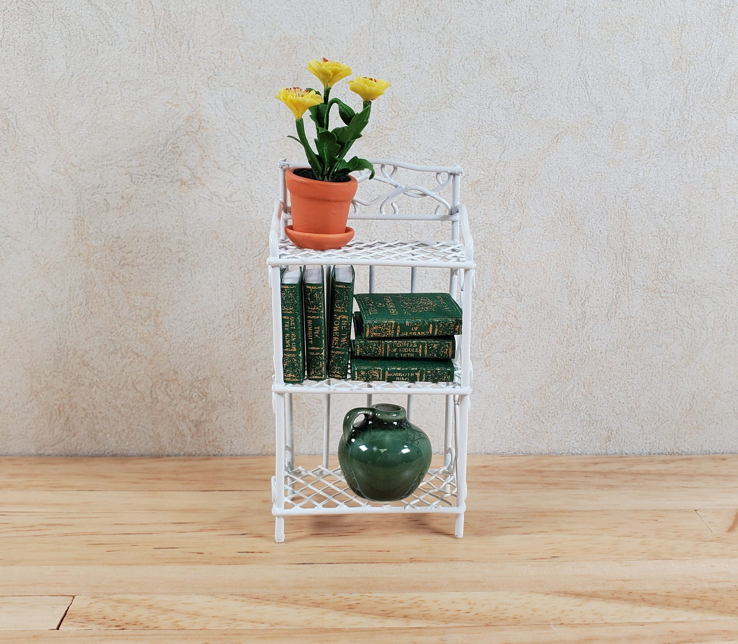 Dollhouse White Metal Shelf Small 3 Shelves 1:12 Scale Miniature Kitchen Bakery