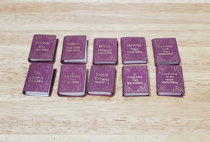 Dollhouse Book Set x10 Charles Dickens 1:12 Scale (blank inside) Handmade