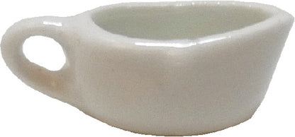 Dollhouse White Ceramic Gravy Boat Pitcher 1:12 Scale Miniature Dish