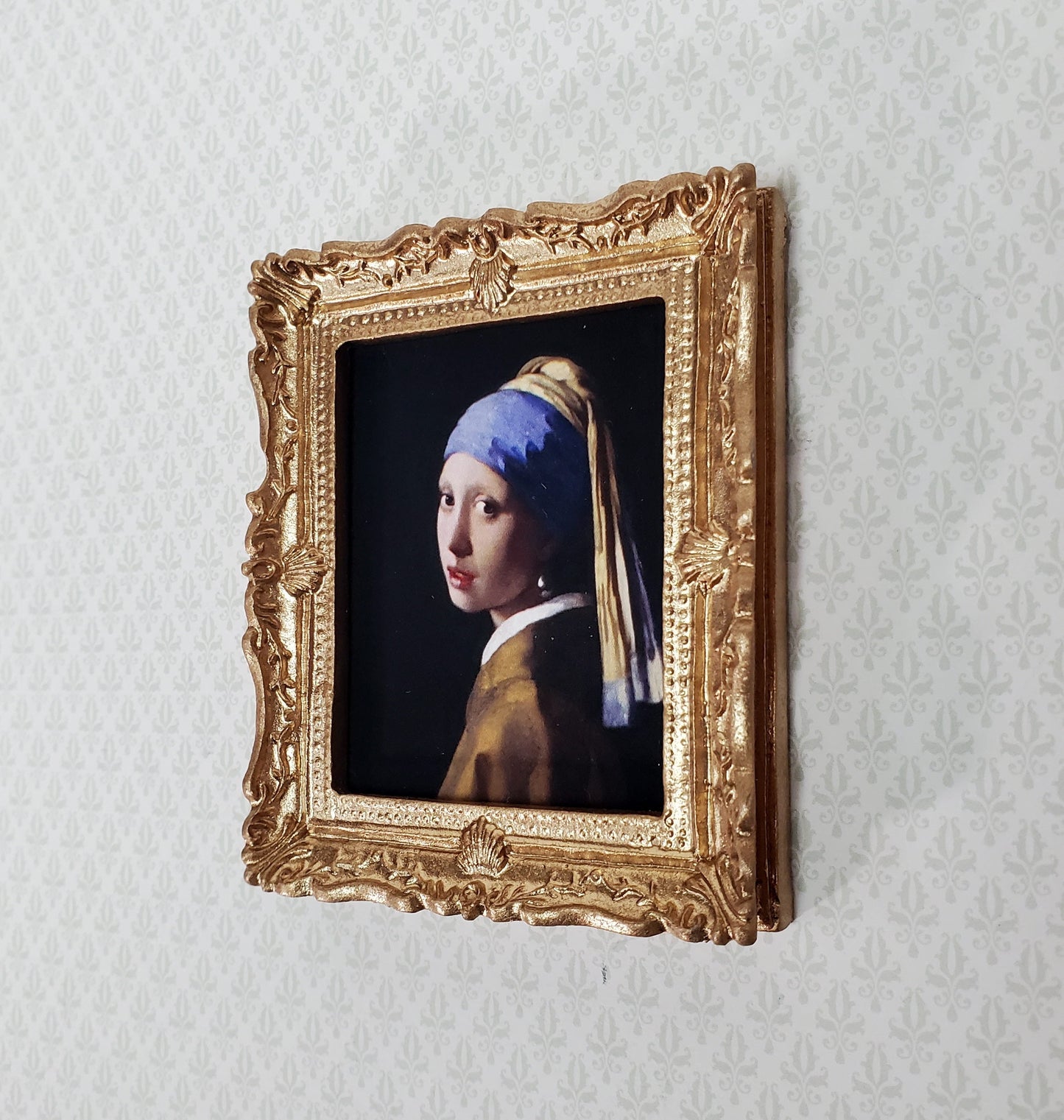 Miniature Vermeer Framed Print Girl with a Pearl Earring 1:12 Scale Dollhouse