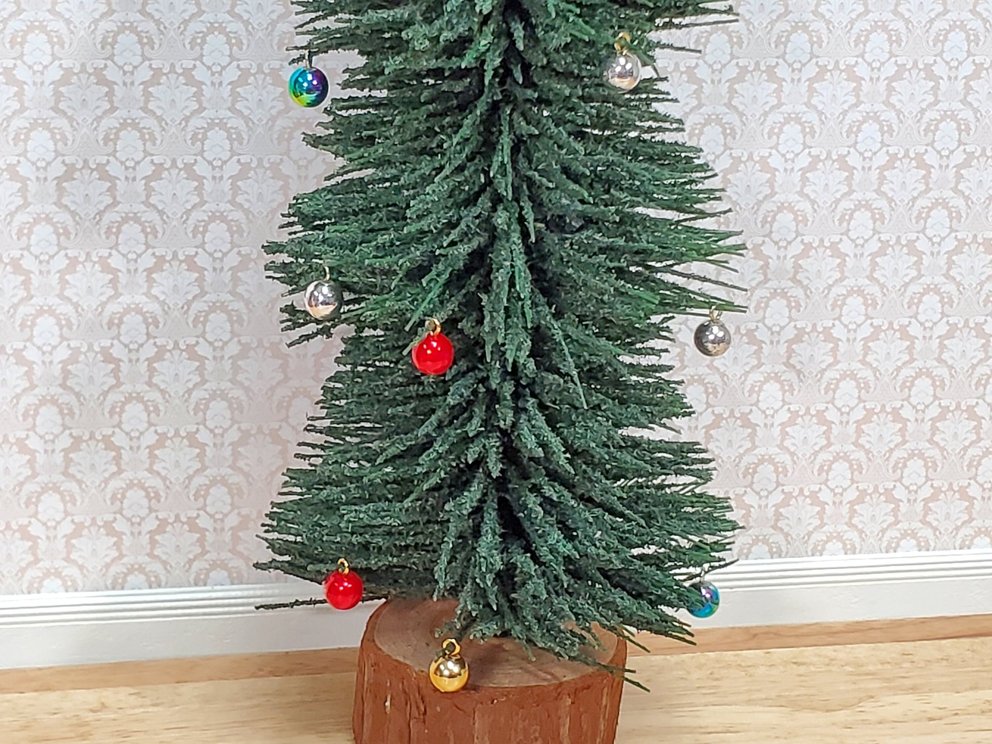 Dollhouse Christmas Ornaments Set of 12 Multi Colored Bulbs 1:12 Scale Miniature