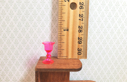 Dollhouse Crystal Pink Wine Glass 1:12 Scale Miniature Kitchen Dining