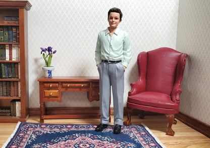Dollhouse Modern Father Dad Standing Business Casual 1:12 Scale Miniature "Travis"