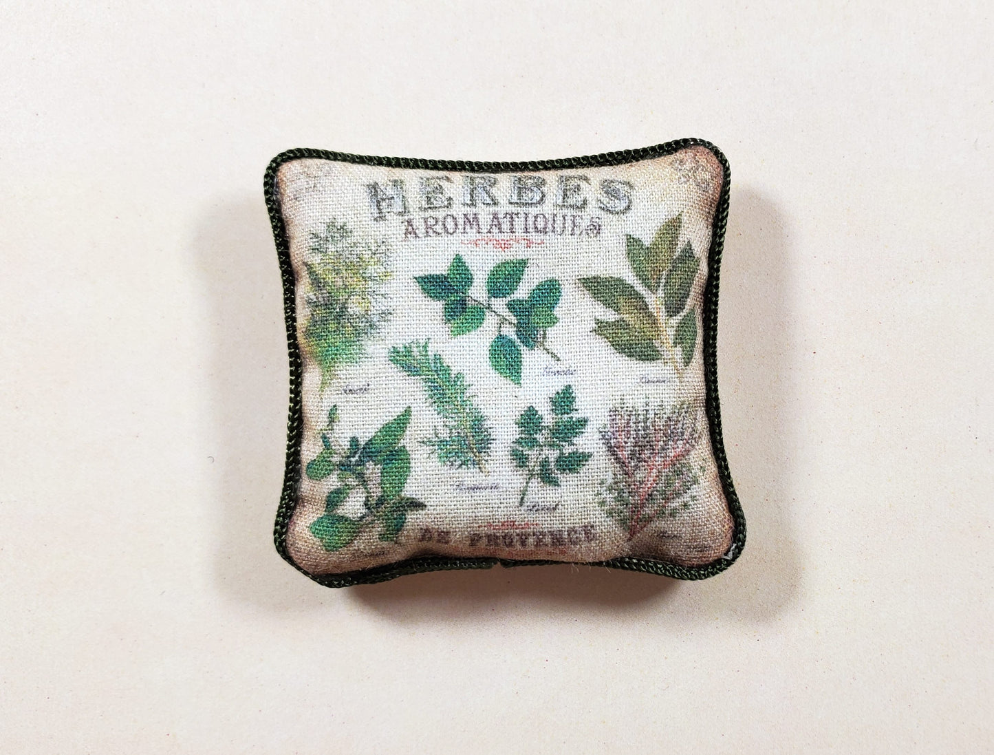 Dollhouse Herb Garden Pillow Handmade 1:12 Scale Miniature