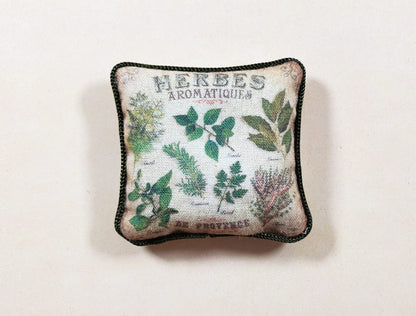 Dollhouse Herb Garden Pillow Handmade 1:12 Scale Miniature